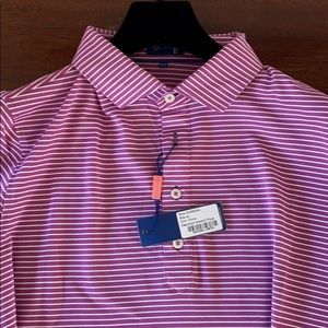 Stitch M/L purple and white striped Golf Polo